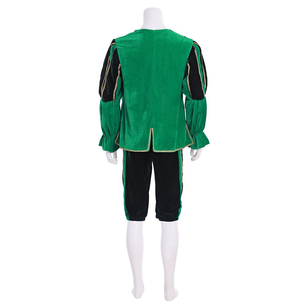 Men's Medieval Tudor Renaissance Costume - Elizabethan Court Uniform Green Suit