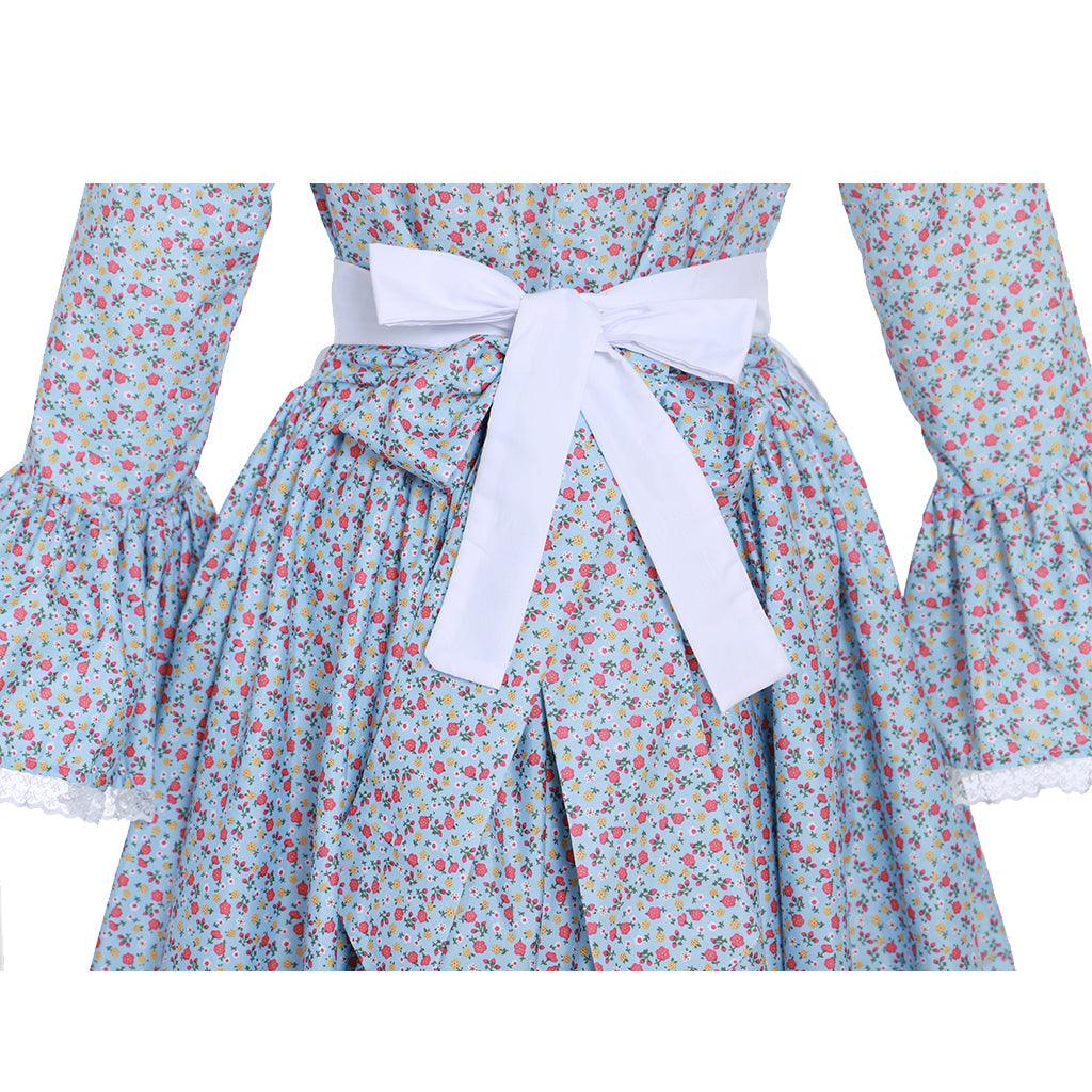 Victorian Pioneer Pilgrim Wench Rural Floral Prairie Dress Women Countryside Colonial Dress Lolita Dress