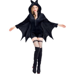 Vampire Gothic Bat Costume for Adults - Halloween Witch Batman Cosplay Plus Size Party Outfit