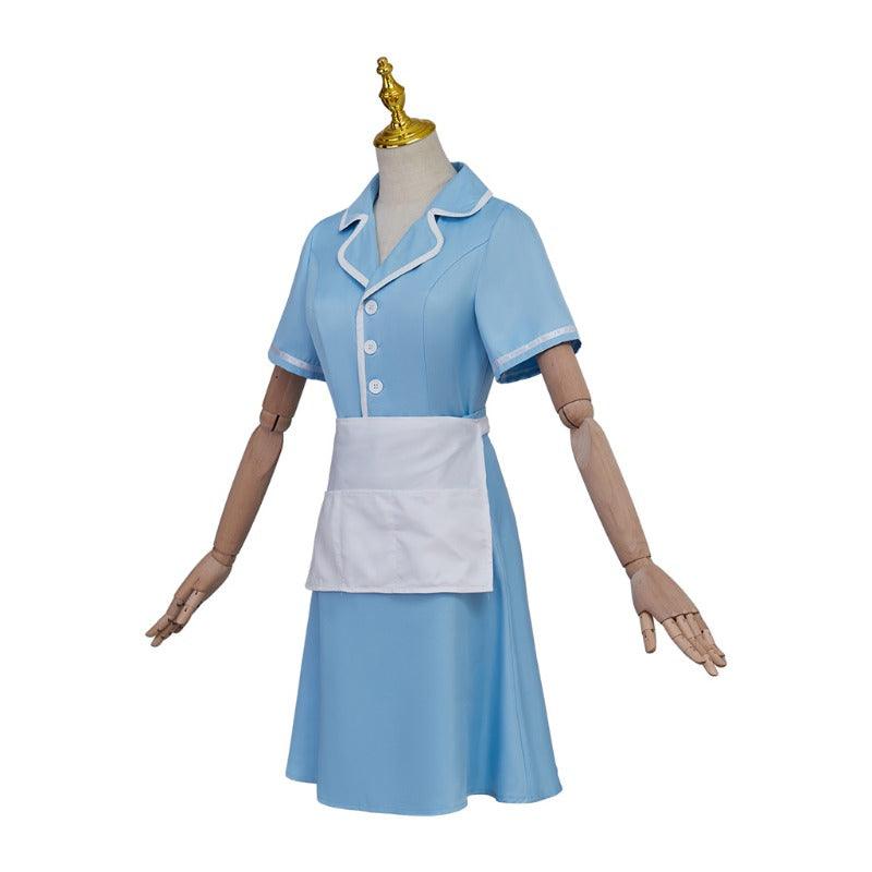 Waitress the Musical Inspired Cosplay Costume – Blue Maid Uniform Dress with Apron for Women