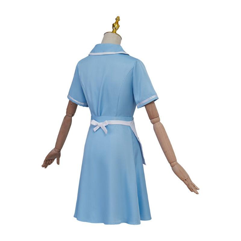 Waitress the Musical Inspired Cosplay Costume – Blue Maid Uniform Dress with Apron for Women