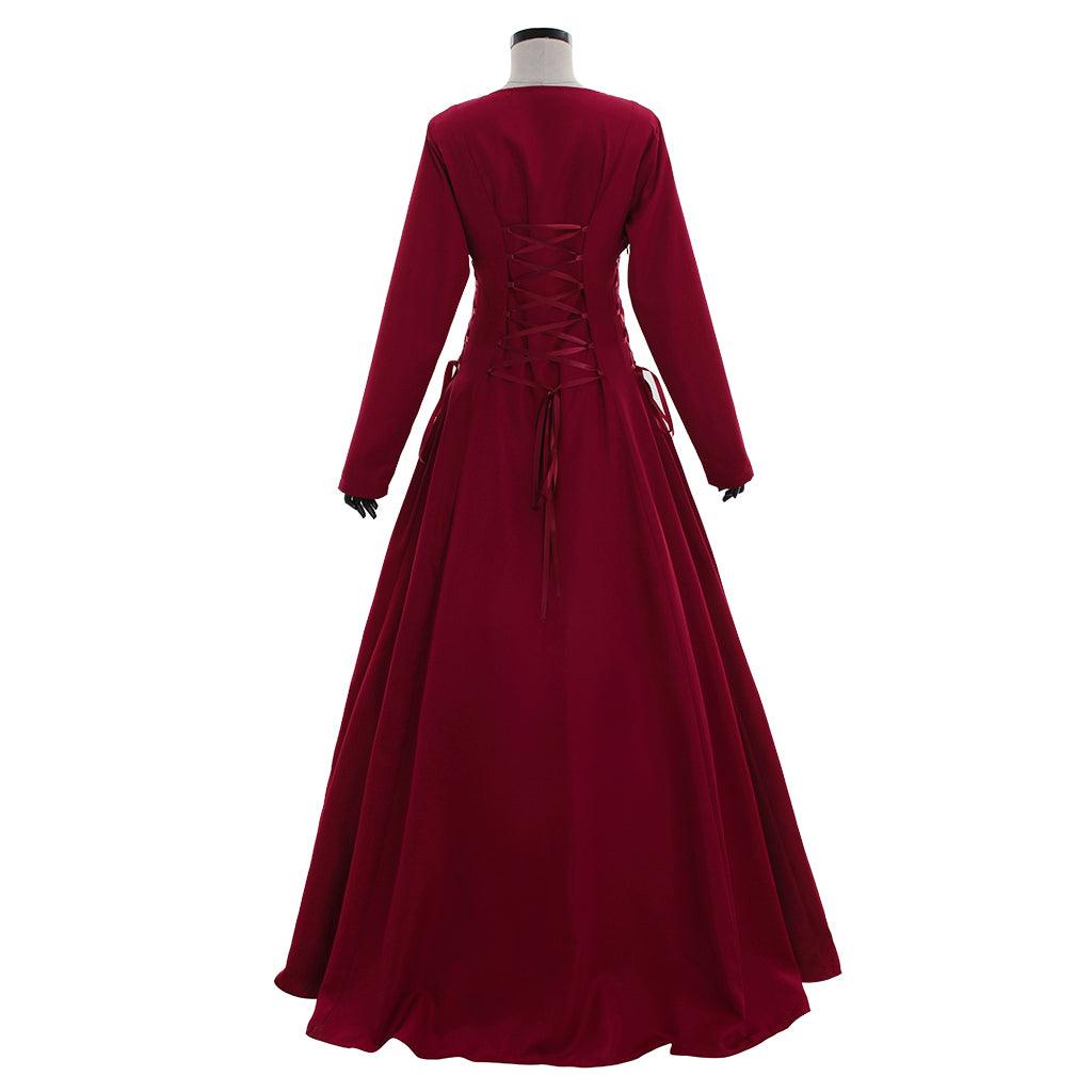 Ladies Gothic Victorian Red Dress | Renaissance Victorian Elegant Prom Dress for Halloween Party