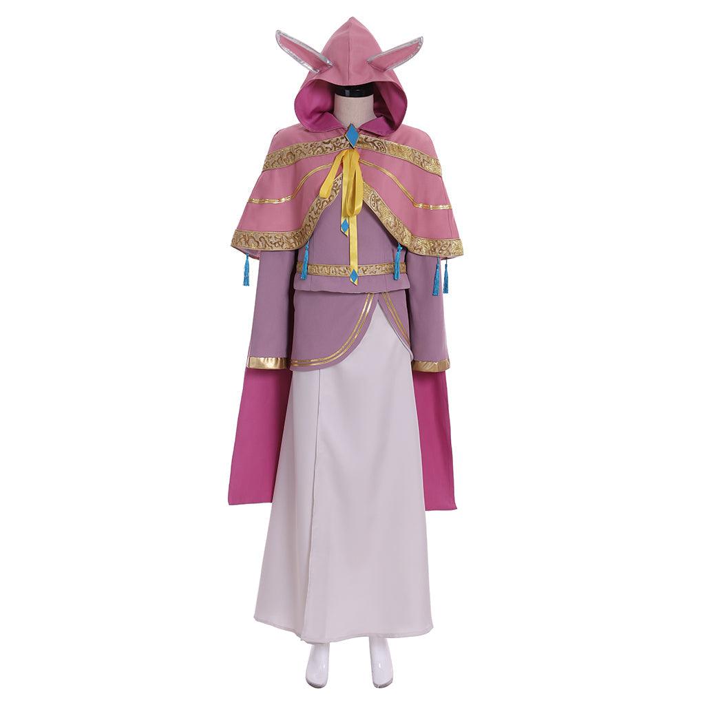 Kingdom Hearts III Ava Cosplay Costume Women’s Pink Hooded Dress with Skirt