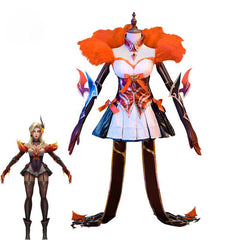 LOL Western Magic Shadow Evelynn Cosplay Costume LOL High Noon Evelynn Costume Women Orange Dress Full Set