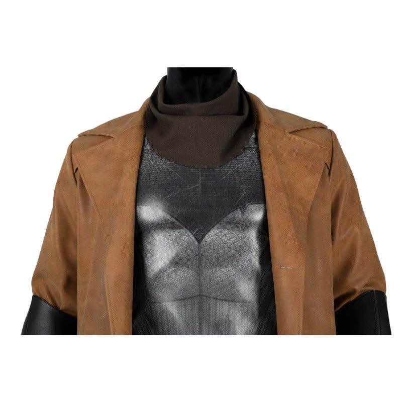 Ben Affleck Batman Cosplay Costume - Justice League Leather Battle Trench Coat - Coscosmos