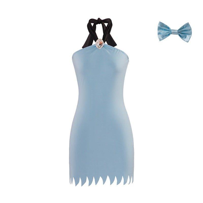 Betty Rubble Costume - Sexy Blue Mini Dress for Women | Flintstones Cosplay Outfit - Coscosmos