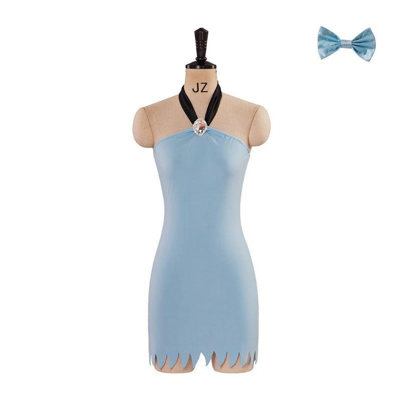 Betty Rubble Costume - Sexy Blue Mini Dress for Women | Flintstones Cosplay Outfit - Coscosmos