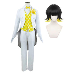 Blue Lock Anime Bachira Cosplay Costume Wig Exhibition Tuxedo Tailcoat Suit Uniform Corsage Rose Net Sythetic Party Gift - Coscosmos