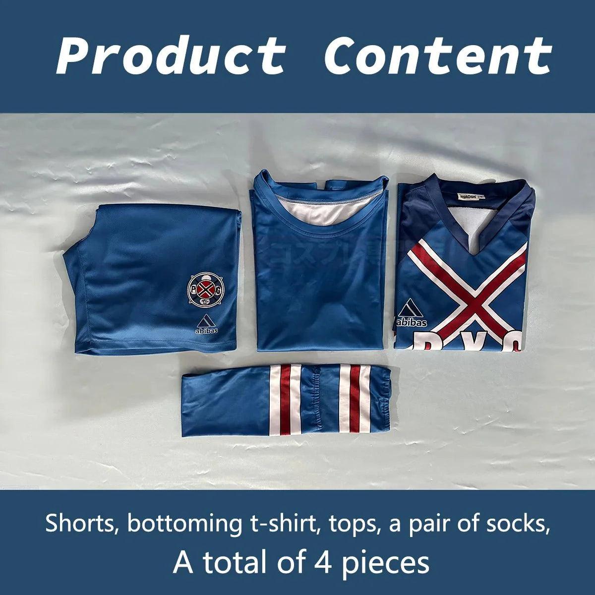 Blue Lock Anime Charles Cosplay Costume P.X.G Jersey NO.6 Embroidery Football Uniform Tops Shorts T-shirt Socks - Coscosmos