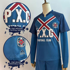 Blue Lock Anime Charles Cosplay Costume P.X.G Jersey NO.6 Embroidery Football Uniform Tops Shorts T-shirt Socks - Coscosmos