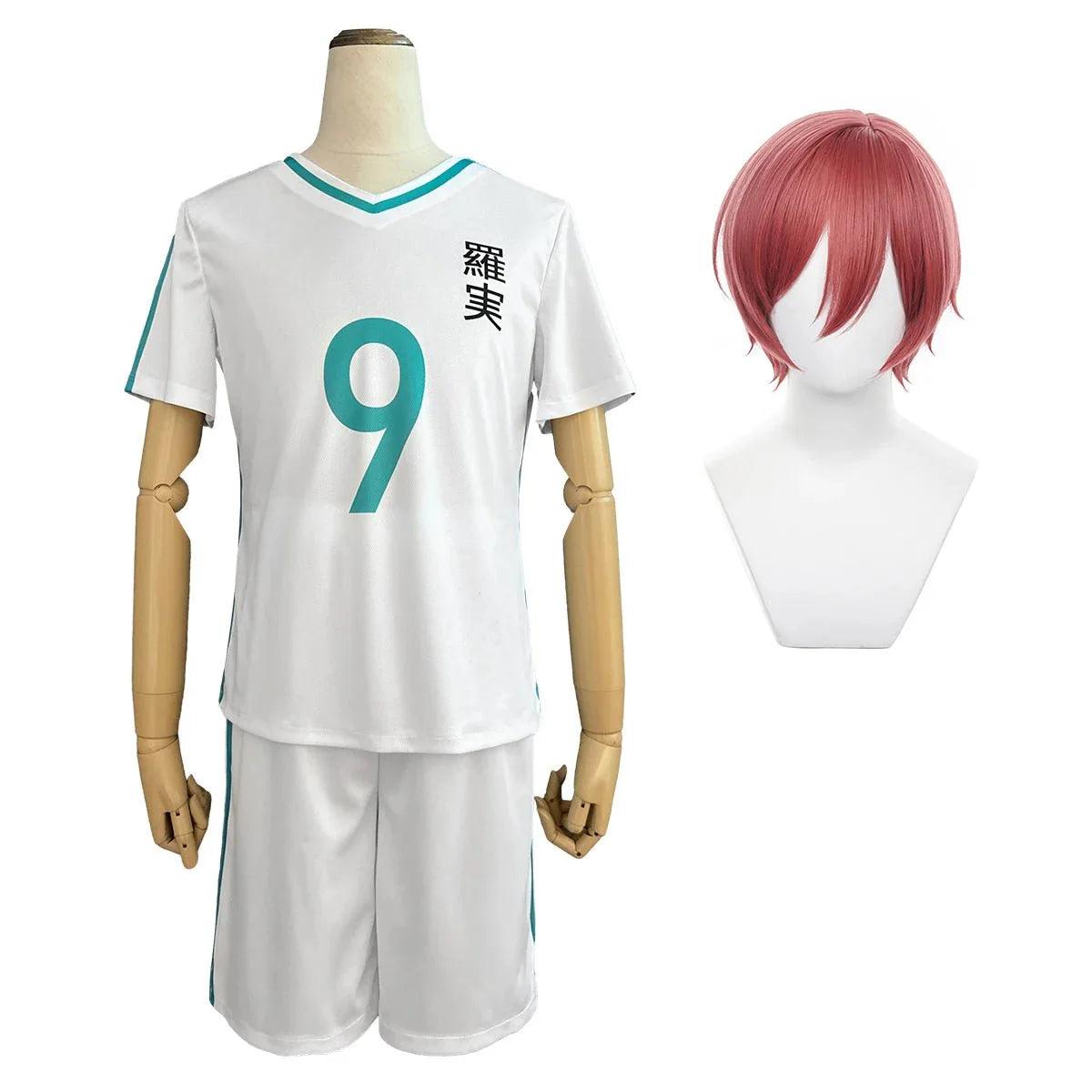 Blue Lock Anime Chigiri Cosplay Costume Wig School Sports Uniform Top Shorts Rose Net Synthetic Daily Wearing Halloween - Coscosmos