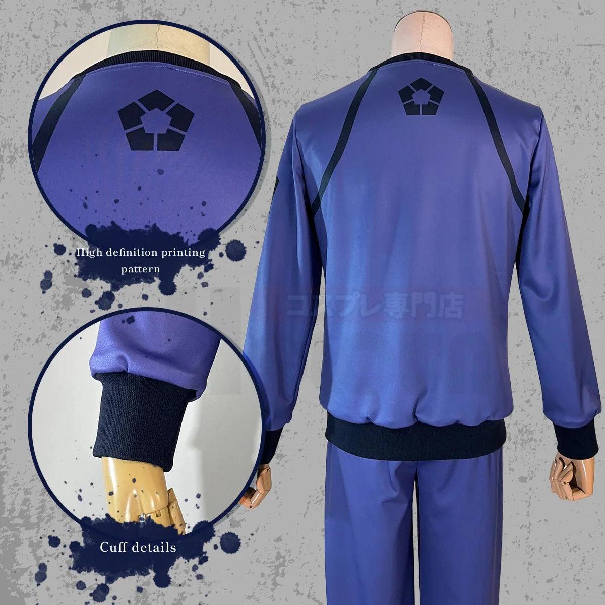 Blue Lock Anime Cosplay Costume Pajamas Reo Nagi Bachira Isagi Chigiri Nightclothes Embroidery Chest Logo - Coscosmos