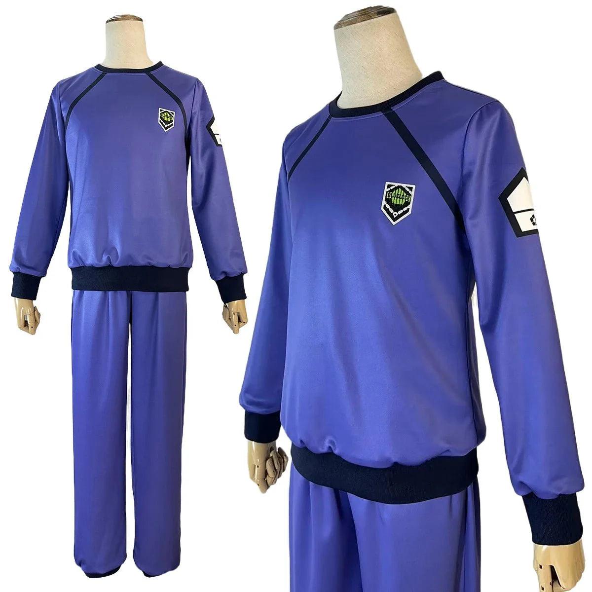 Blue Lock Anime Cosplay Costume Pajamas Reo Nagi Bachira Isagi Chigiri Nightclothes Embroidery Chest Logo - Coscosmos