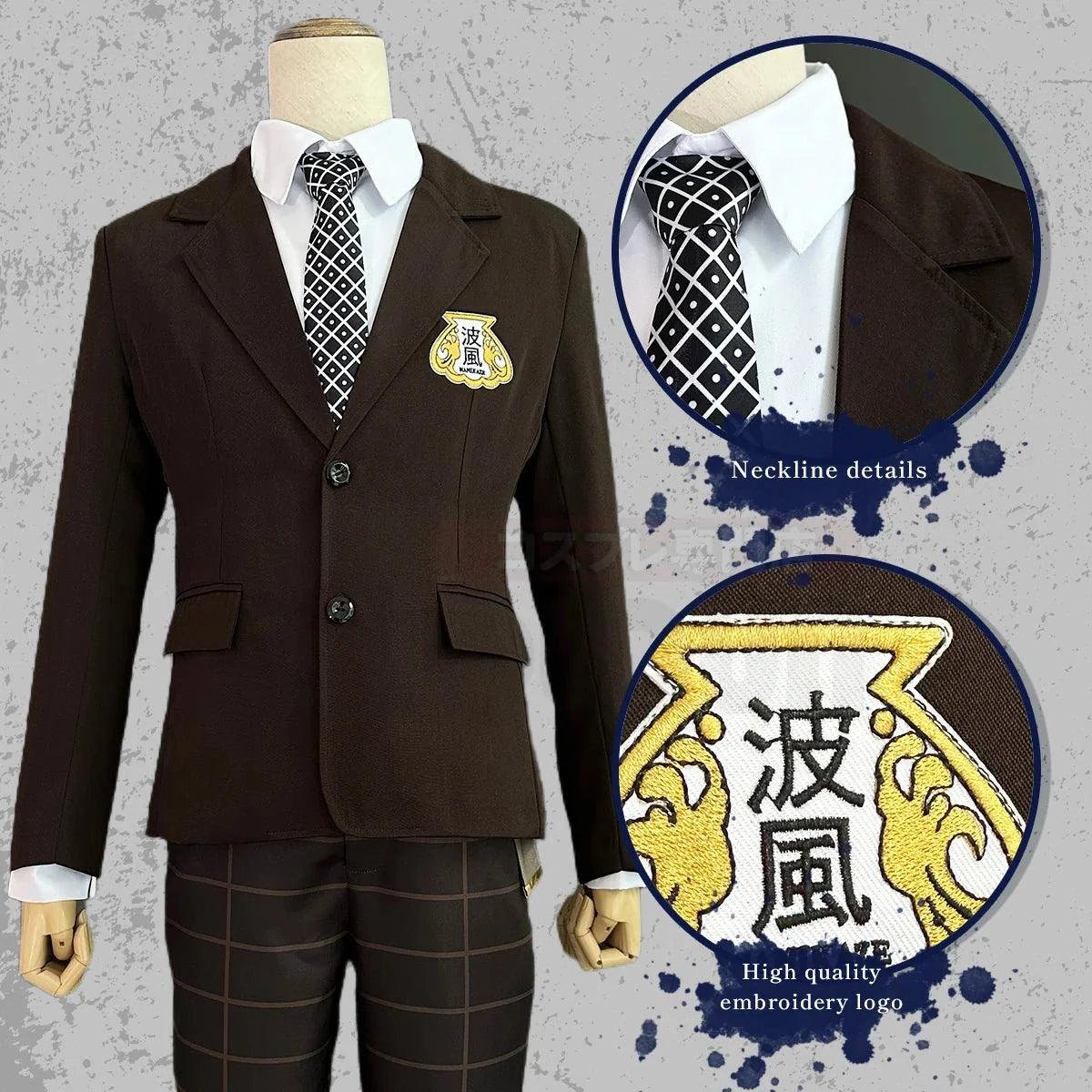 Blue Lock Anime Cosplay Costume Wig Bachira NAMIKAZE High School Uniform DK Embroidery Logo Suit Rose Net Sythetic Fibers - Coscosmos