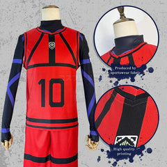 Blue Lock Anime Cosplay Costume Wig Reo Nagi Rin Kunigam Red Football Training Uniform Daily Wear Rose Net Sythetic - Coscosmos