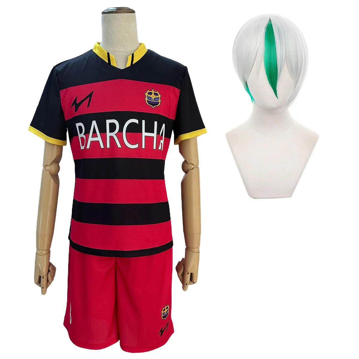 Blue Lock Anime FC Barcha Bachira Otoya Lavinho Cosplay Costume Wig Embroidery Football Uniform Halloween 3PCS Set - Coscosmos