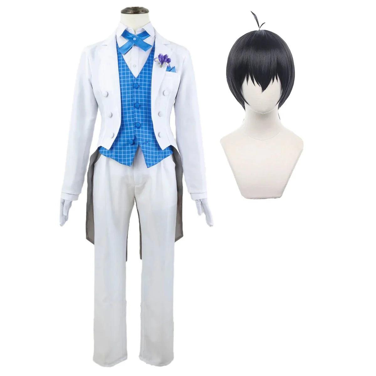 Blue Lock Anime Isagi Cosplay Costume Exhibition Tuxedo Tailcoat Suit Uniform Corsage Party Gift - Coscosmos