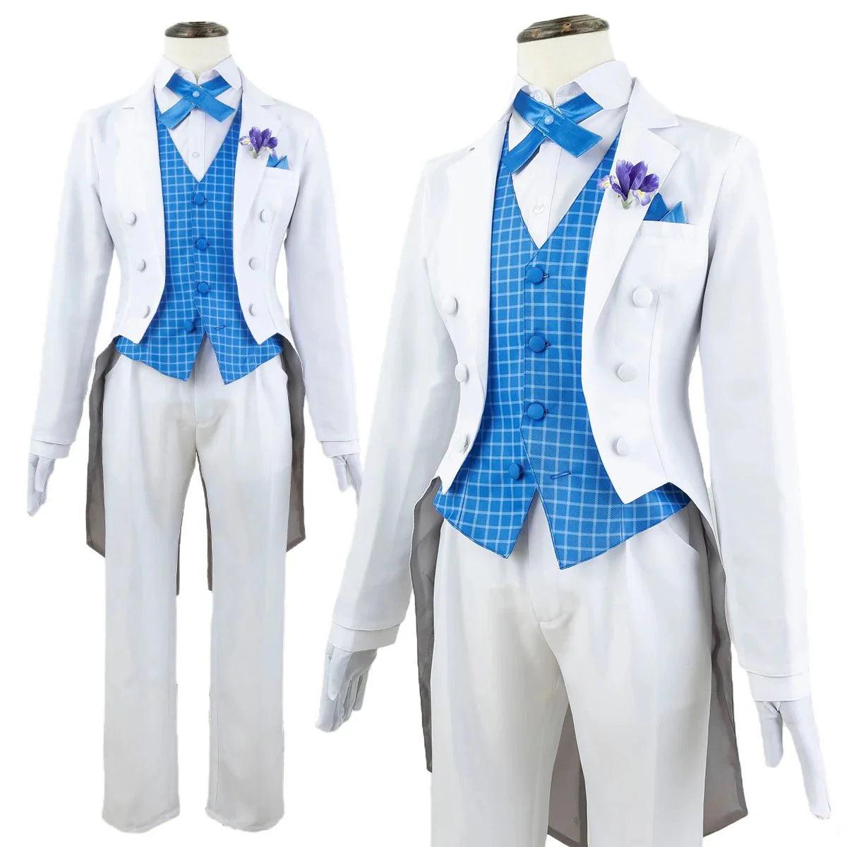 Blue Lock Anime Isagi Cosplay Costume Exhibition Tuxedo Tailcoat Suit Uniform Corsage Party Gift - Coscosmos