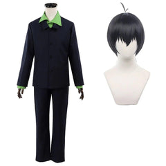 Blue Lock Anime Isagi Cosplay Costume Wig Green Shirt Black Suit Pants Daily Wearing Outfit Rose Net Synthetic Fiber Gift - Coscosmos