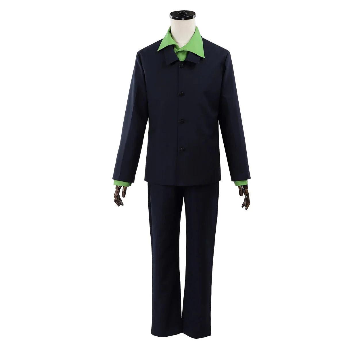 Blue Lock Anime Isagi Cosplay Costume Wig Green Shirt Black Suit Pants Daily Wearing Outfit Rose Net Synthetic Fiber Gift - Coscosmos