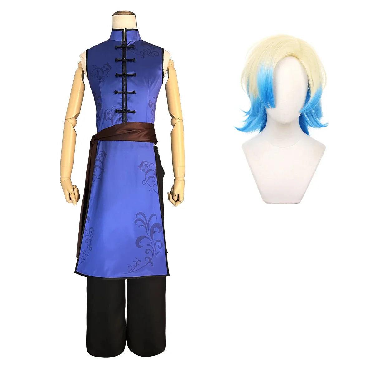 Blue Lock Anime Kaiser Cosplay China Costume Kung Fu Tang Suit Wig Rose Net Synthetic Fibers Adjustable Size Gift Party - Coscosmos