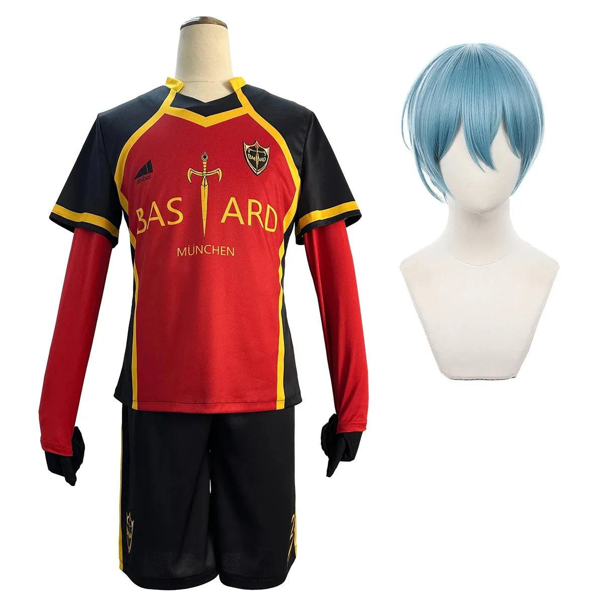 Blue Lock Anime Kaiser Ness Isagi Kurona Hiori Cosplay Costume Wig Jersey Bastard Munchen Embroidery Football Uniform - Coscosmos