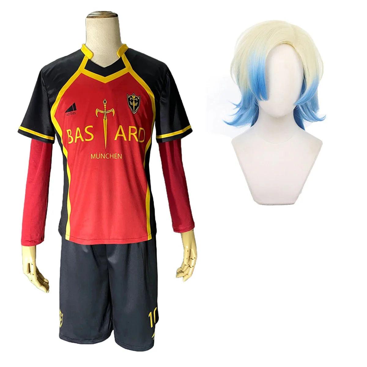 Blue Lock Anime Kaiser Ness Isagi Kurona Hiori Cosplay Costume Wig Jersey Bastard Munchen Embroidery Football Uniform - Coscosmos