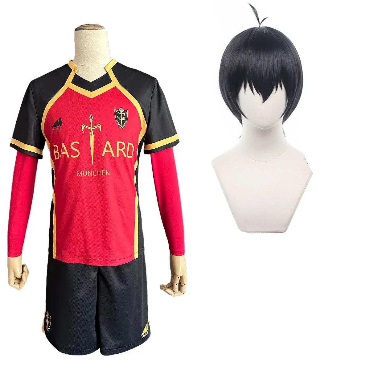 Blue Lock Anime Kaiser Ness Isagi Kurona Hiori Cosplay Costume Wig Jersey Bastard Munchen Embroidery Football Uniform - Coscosmos