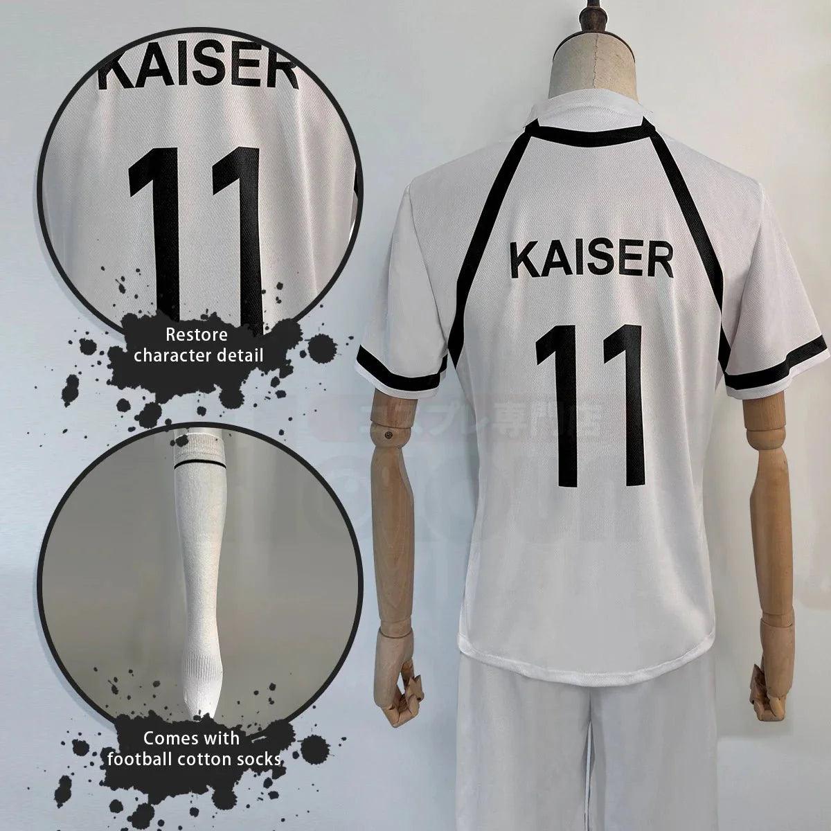 Blue Lock Anime Kaiser NO.11 Ness NO.20 Cosplay Costume Bastard Munchen Embroid Teenager Training Jersey Soccer Uniform - Coscosmos