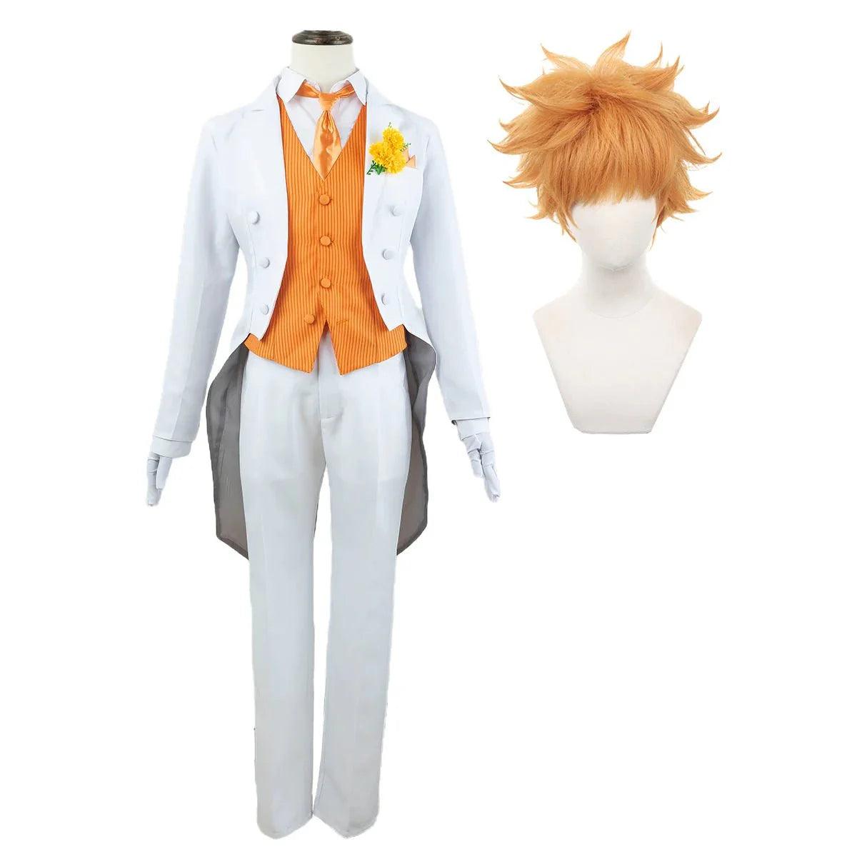 Blue Lock Anime Kunigami Cosplay Costume Wig Exhibition Tuxedo Tailcoat Suit Uniform Corsage Rose Net Sythetic Party Gift - Coscosmos