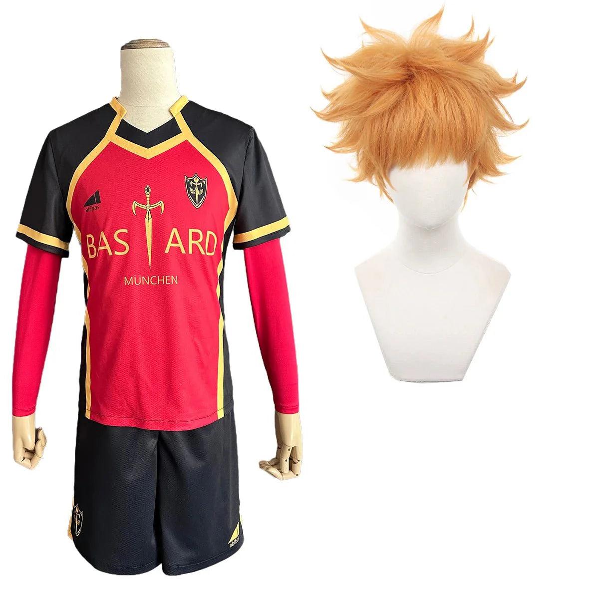 Blue Lock Anime Kunigami Rensuke Cosplay Costume Wig Jersey Bastard Munchen NO.50 Embroidery Football Uniform - Coscosmos