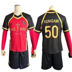 Blue Lock Anime Kunigami Rensuke Cosplay Costume Wig Jersey Bastard Munchen NO.50 Embroidery Football Uniform - Coscosmos