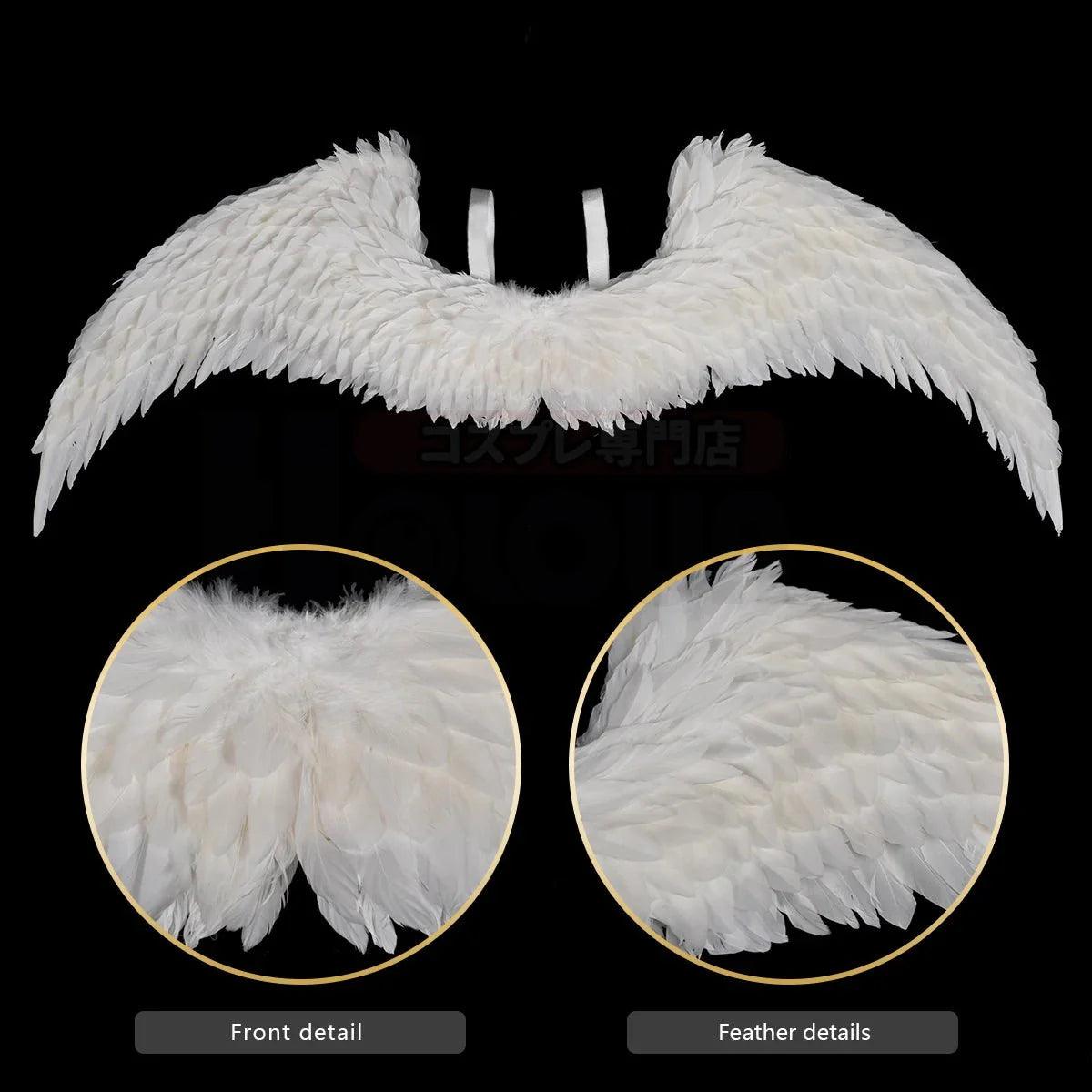 Blue Lock Anime Nagi Bachira Reo Cosplay 1PC White Angel Wings Goose Feather 150*60CM Velcro Puella Magi Madoka Magica - Coscosmos