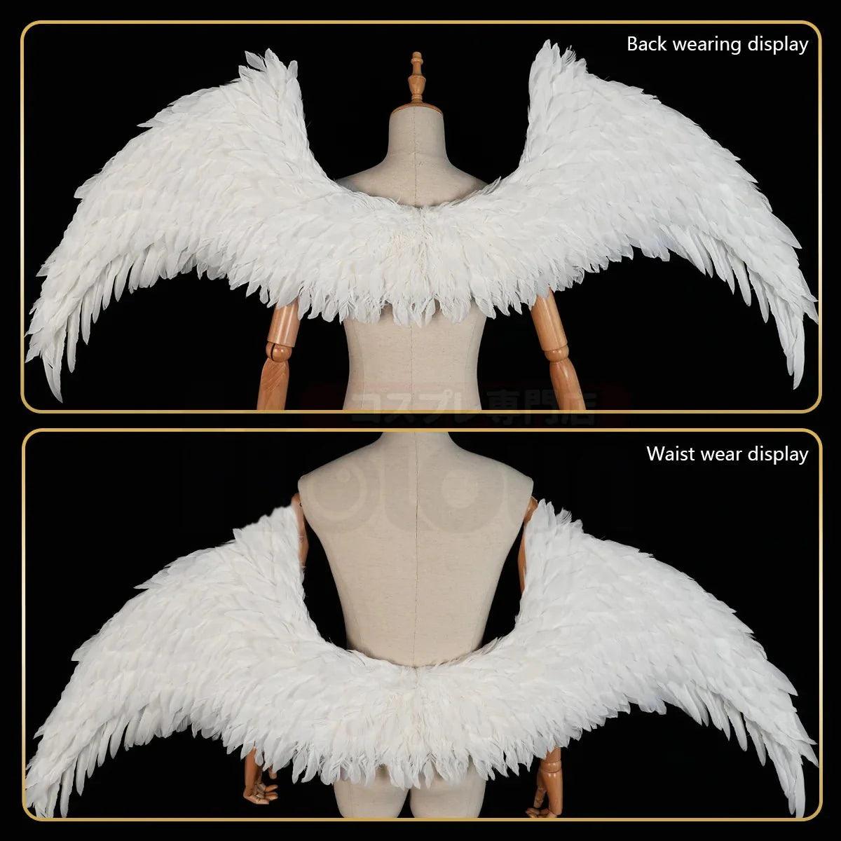 Blue Lock Anime Nagi Bachira Reo Cosplay 1PC White Angel Wings Goose Feather 150*60CM Velcro Puella Magi Madoka Magica - Coscosmos