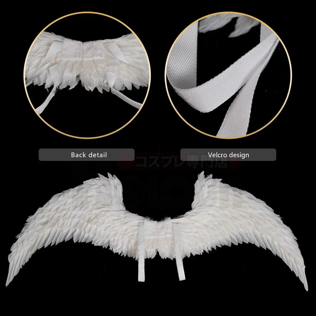 Blue Lock Anime Nagi Bachira Reo Cosplay 1PC White Angel Wings Goose Feather 150*60CM Velcro Puella Magi Madoka Magica - Coscosmos