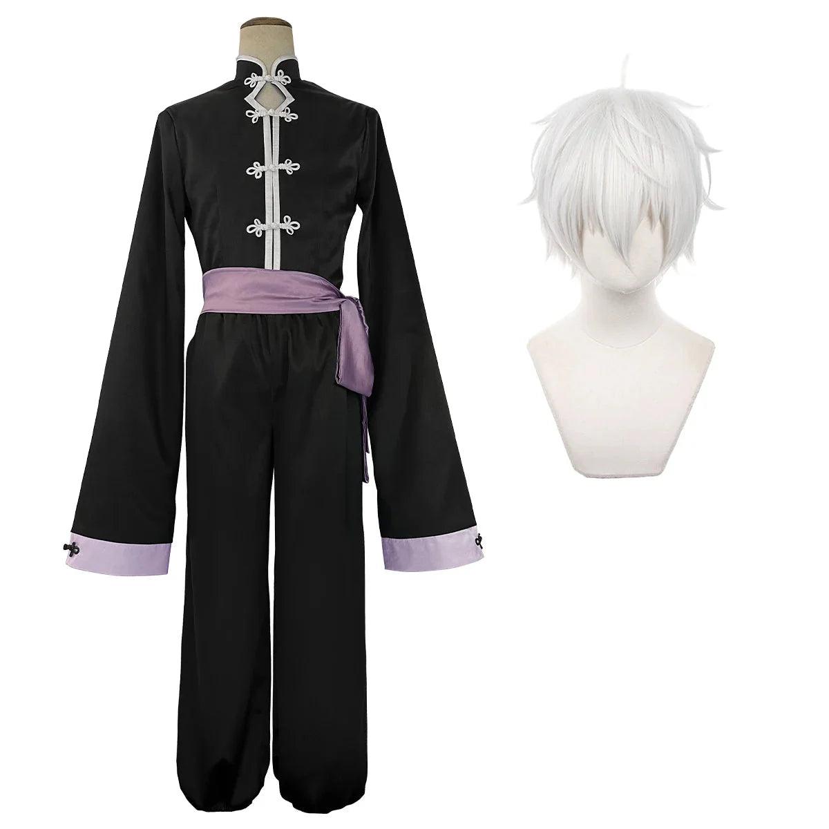 Blue Lock Anime Nagi Cosplay China Costume Black Kung Fu Tang Suit Wig Rose Net Synthetic Fibers Adjustable Size Party - Coscosmos