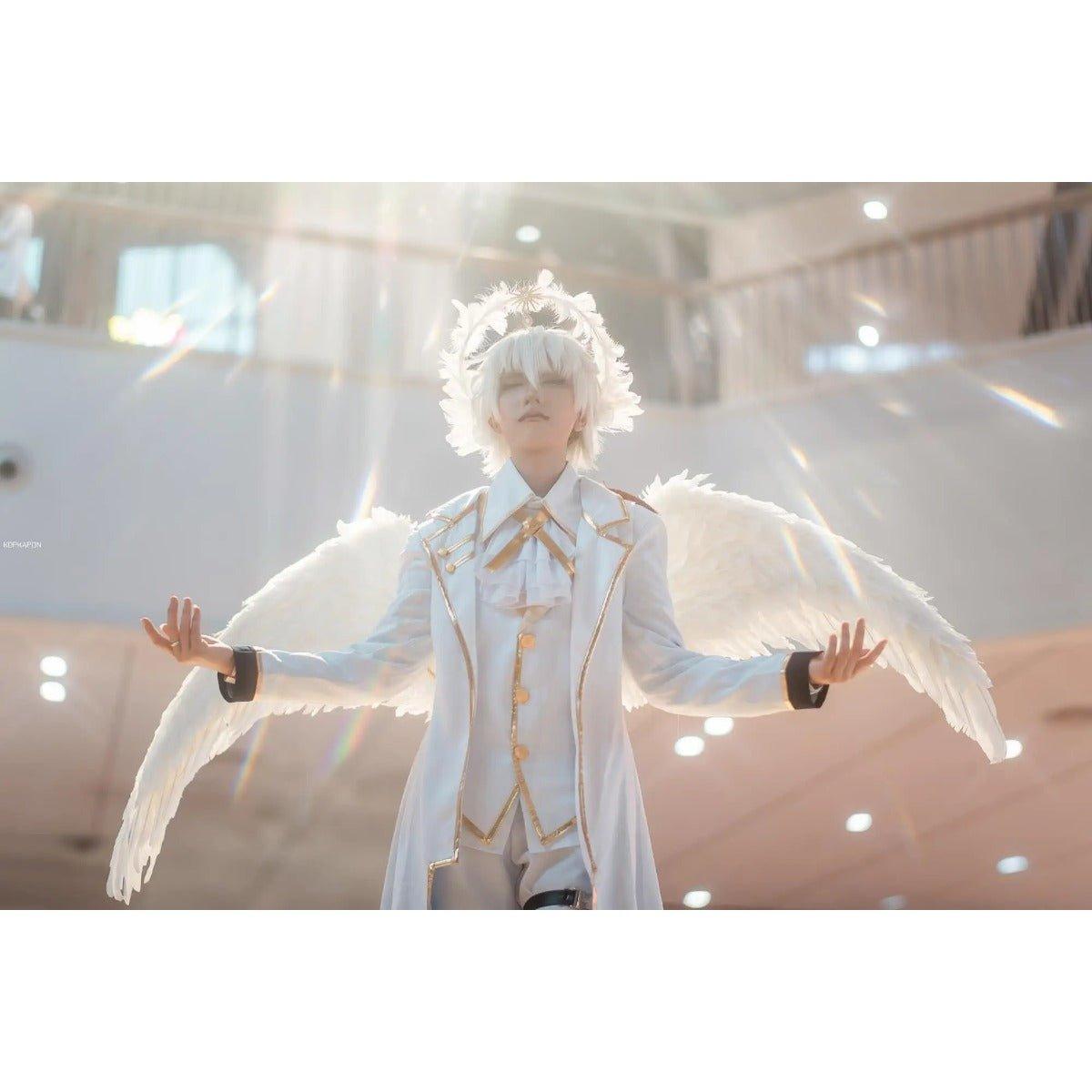 Blue Lock Anime NAGI Cosplay Costume Wig Angels and Demons Series Coat Pants White Uniform Rose Net Cos Convention - Coscosmos