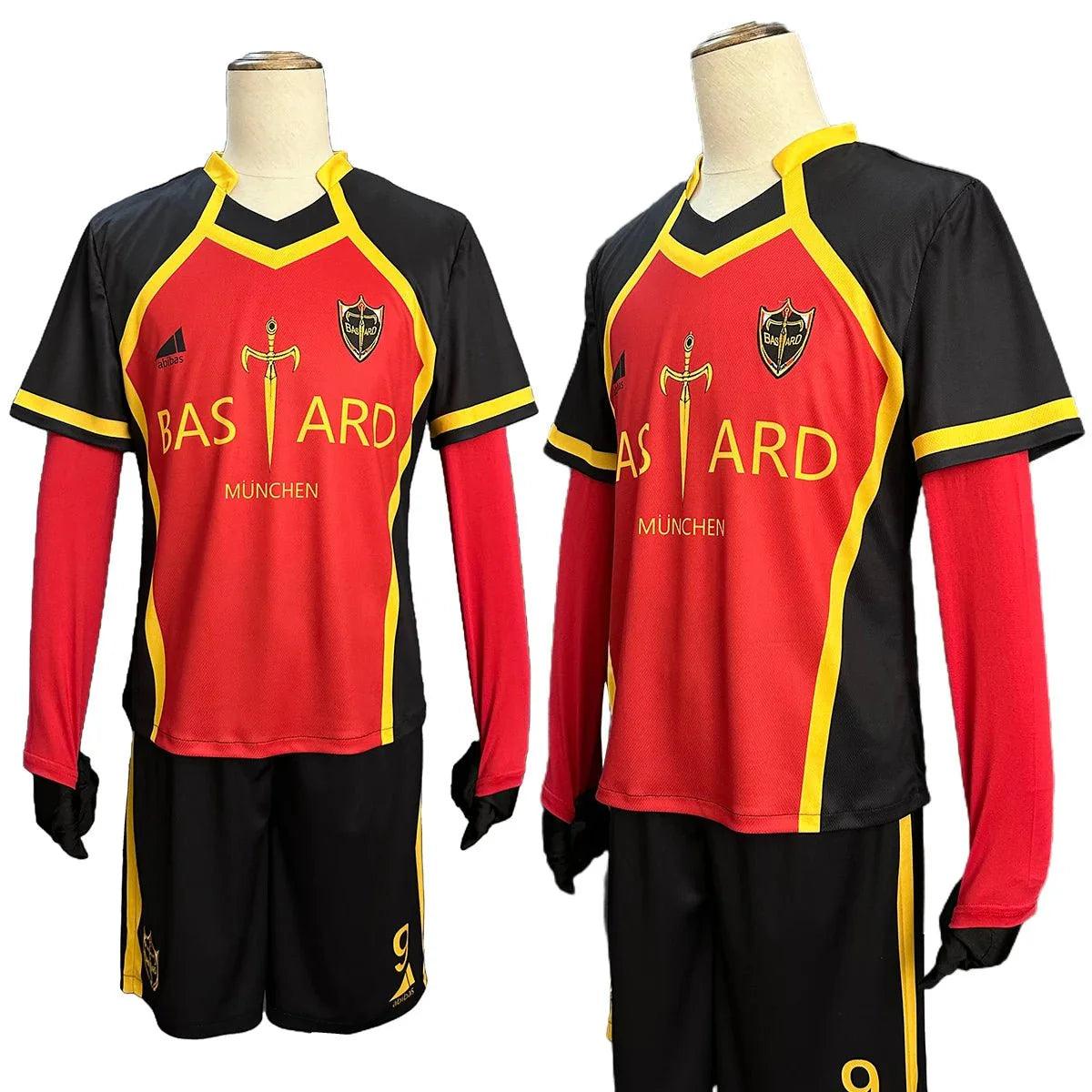 Blue Lock Anime Noel Noa Cosplay Costume Bastard Munchen Red NO.9 Embroidery Football Uniform Daily Sport Wearing Gift - Coscosmos