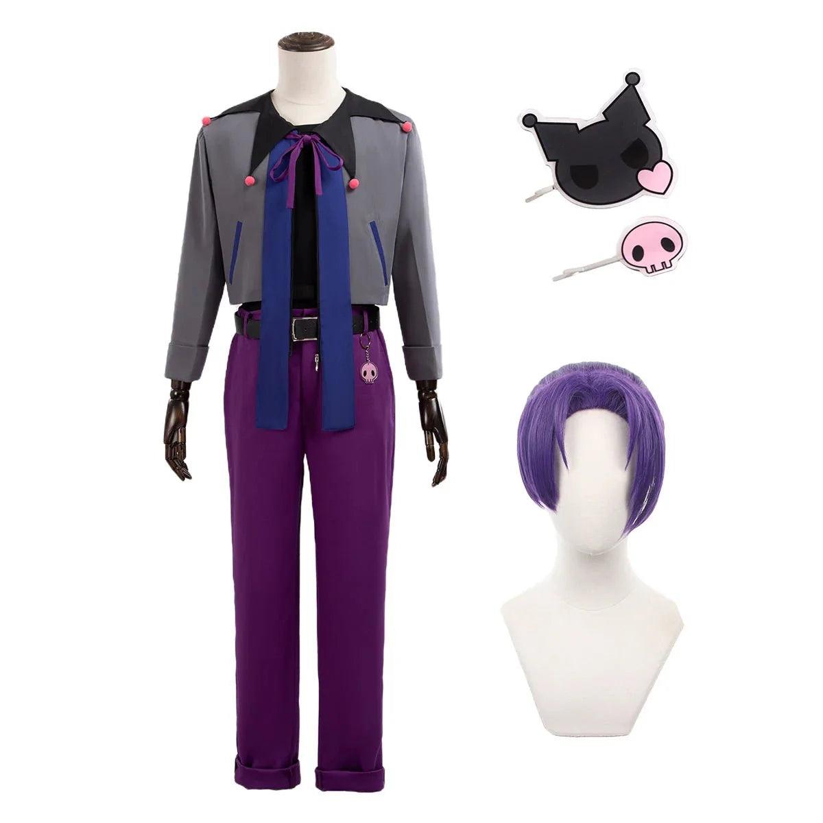 Blue Lock Anime Reo Mikage Cosplay Costume Wig Casual Wearing Cute Jacket T-shirt Pants Tail Rose Net Sythetic Fiber - Coscosmos