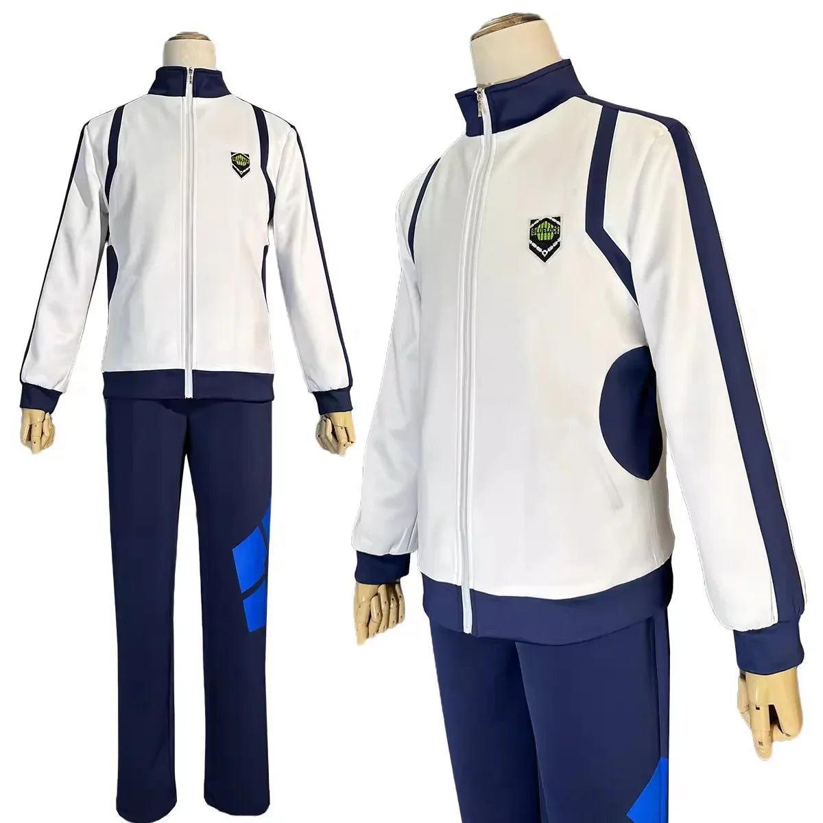 Blue Lock Anime Reo Nagi Bachira Isagi Chigir Cosplay Costume Full - Zip Pocket Sportswear Tracksuit Embroidery Hoodie - Coscosmos