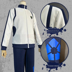 Blue Lock Anime Reo Nagi Bachira Isagi Chigir Cosplay Costume Full - Zip Pocket Sportswear Tracksuit Embroidery Hoodie - Coscosmos