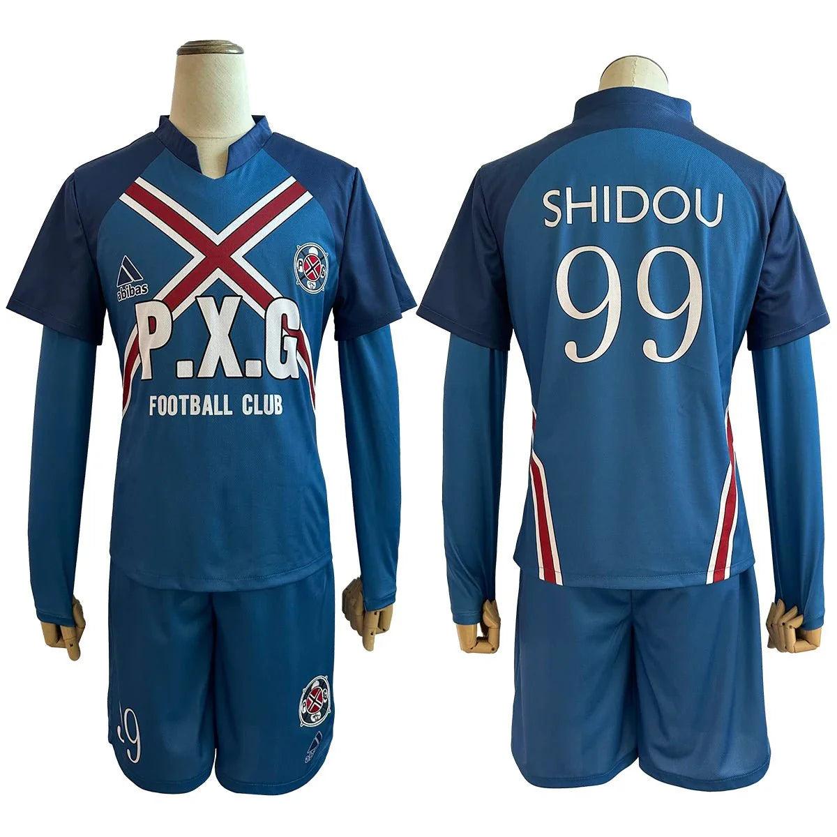 Blue Lock Anime Rin Itoshi Shidou Ryusei Charles Karasu Cosplay Costume P.X.G Jersey Wig Embroidery Football Uniform - Coscosmos