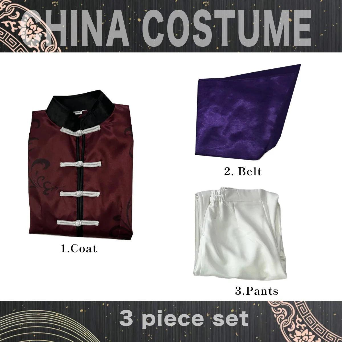 Blue Lock Anime Sae Itoshi Cosplay China Costume Kung Fu Tang Suit Wig Rose Net Sythetic Fibers Adjustable Size Gift - Coscosmos