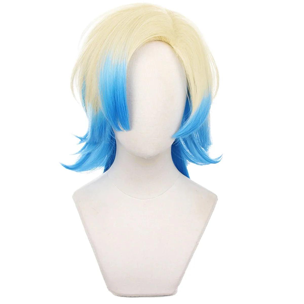 Blue Lock Manga Anime Cosplay Wig Kaiser No.10 Bastard Munchen Football Rose Net Sythnetic Fiber Adjustable Size Gradient - Coscosmos