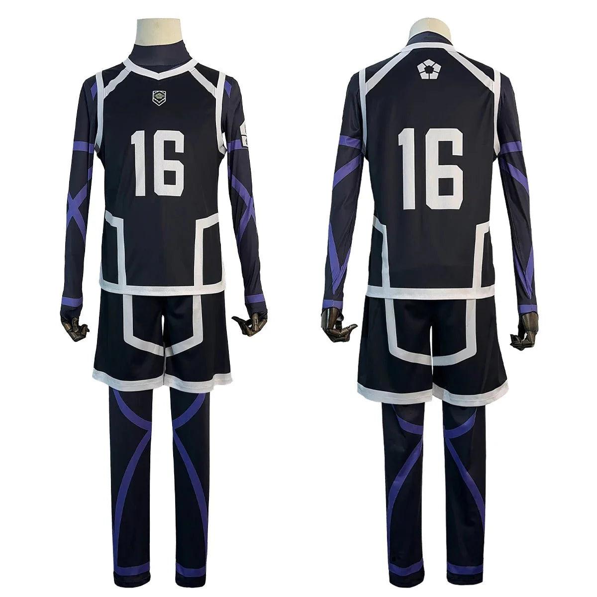 Blue Lock Season 2 Anime Bachira Cosplay Costume Wig NO.16 Training Jerseys 4PCS Football Uniform Daily Wear Cos Gift - Coscosmos