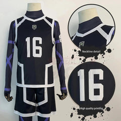 Blue Lock Season 2 Anime Bachira Cosplay Costume Wig NO.16 Training Jerseys 4PCS Football Uniform Daily Wear Cos Gift - Coscosmos