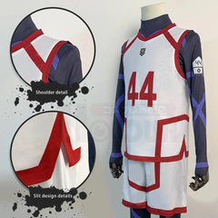 Blue Lock Season 2 Anime Chigiri Cosplay Costume Wig NO.44 Training Jerseys 4PCS Football Uniform Daily Wear Cos Gift - Coscosmos