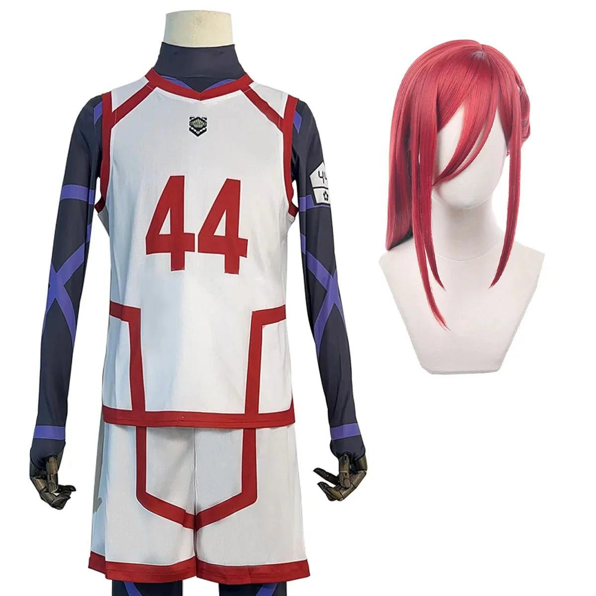 Blue Lock Season 2 Anime Chigiri Cosplay Costume Wig NO.44 Training Jerseys 4PCS Football Uniform Daily Wear Cos Gift - Coscosmos