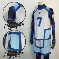 Blue Lock Season 2 Anime Nagi Cosplay Costume Wig NO.7 Training Jerseys 4PCS Football Uniform Daily Wear Cos Gift - Coscosmos