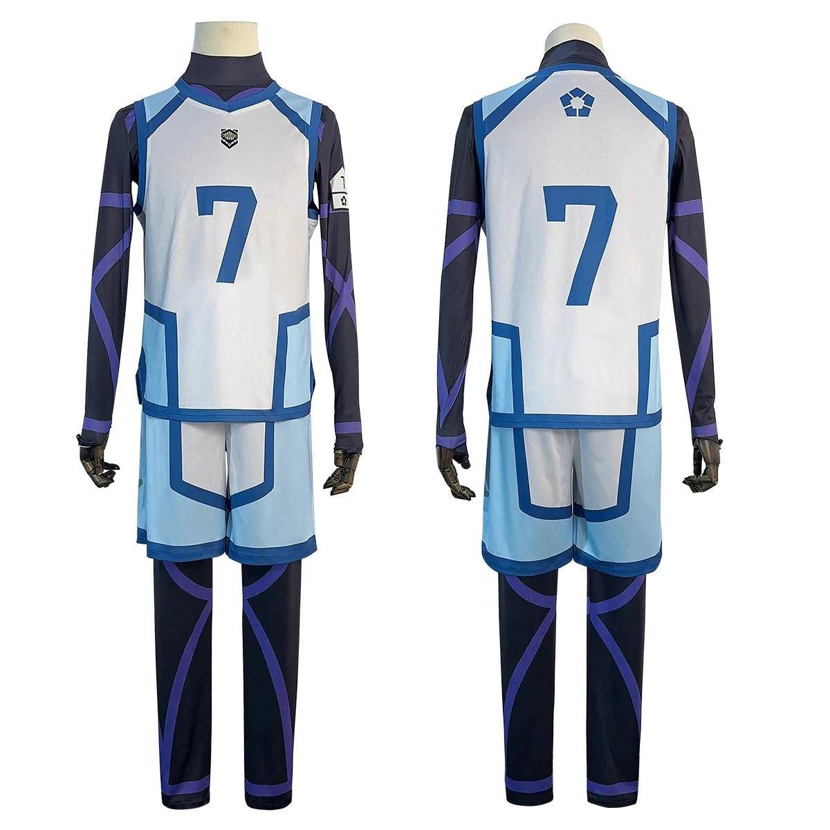 Blue Lock Season 2 Anime Nagi Cosplay Costume Wig NO.7 Training Jerseys 4PCS Football Uniform Daily Wear Cos Gift - Coscosmos